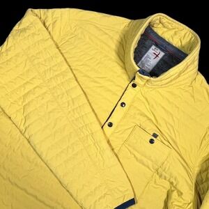 Relwen Quilted‎ Snap Pullover 2X Yellow Nylon Stretch Lightweight Popover Jacket